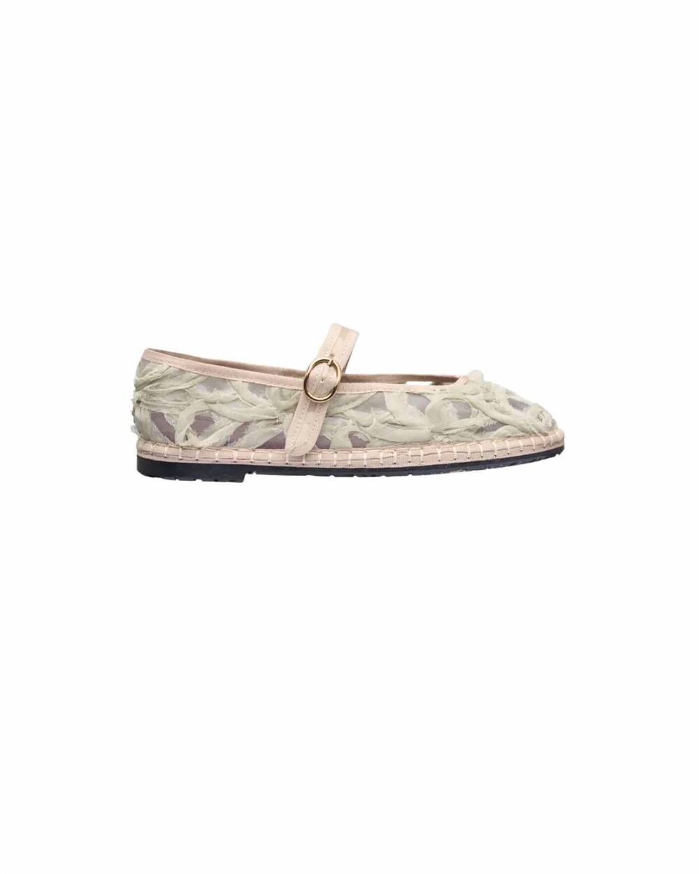 NEW FLABELUS women's pierre lace mary jane shoes in green